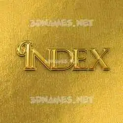 index in All Gold style - 3D name wallpaper