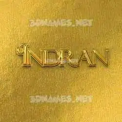indran in All Gold style - 3D name wallpaper