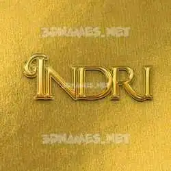 indri in All Gold style - 3D name wallpaper