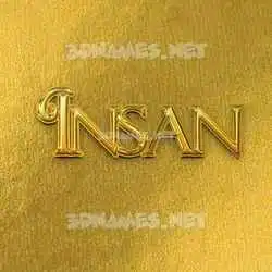 insan in All Gold style - 3D name wallpaper