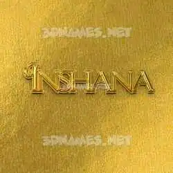 inshana in All Gold style - 3D name wallpaper