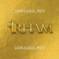 irham in All Gold style - 3D name wallpaper