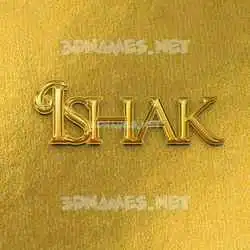 ishak in All Gold style - 3D name wallpaper