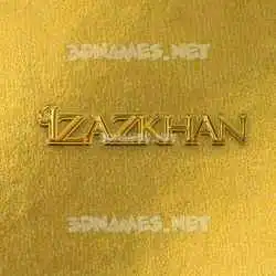 izazkhan in All Gold style - 3D name wallpaper