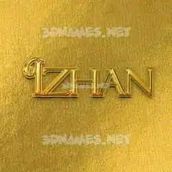 izhan in All Gold style - 3D name wallpaper