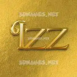 izz in All Gold style - 3D name wallpaper