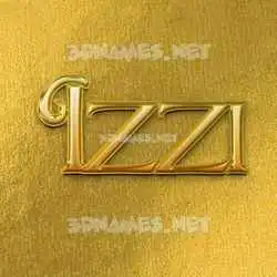 izzi in All Gold style - 3D name wallpaper