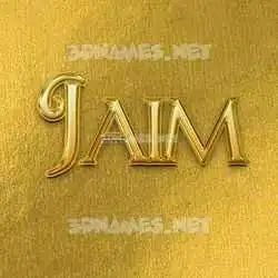 jaim in All Gold style - 3D name wallpaper