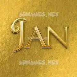 jan in All Gold style - 3D name wallpaper