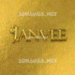 janvee in All Gold style - 3D name wallpaper