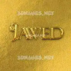 jawed in All Gold style - 3D name wallpaper