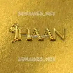 jhaan in All Gold style - 3D name wallpaper