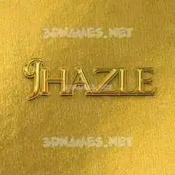 jhazle in All Gold style - 3D name wallpaper