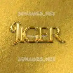 jiger in All Gold style - 3D name wallpaper