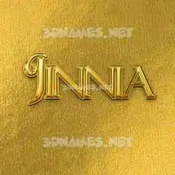 jinnia in All Gold style - 3D name wallpaper