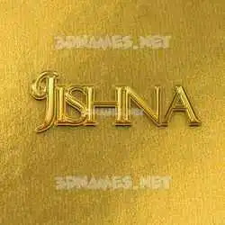 jishna in All Gold style - 3D name wallpaper
