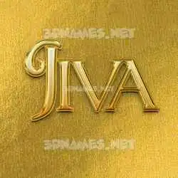 jiva in All Gold style - 3D name wallpaper