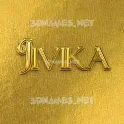 jivika in All Gold style - 3D name wallpaper