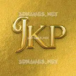 jkp in All Gold style - 3D name wallpaper