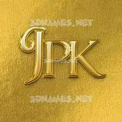 jpk in All Gold style - 3D name wallpaper