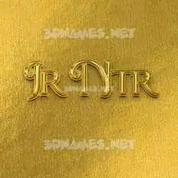 jr ntr in All Gold style - 3D name wallpaper