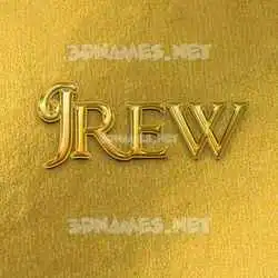 jrew in All Gold style - 3D name wallpaper