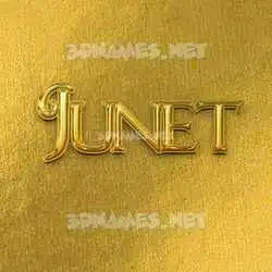 junet in All Gold style - 3D name wallpaper