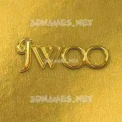 jwoo in All Gold style - 3D name wallpaper