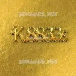 k8833s in All Gold style - 3D name wallpaper