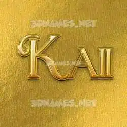kaii in All Gold style - 3D name wallpaper