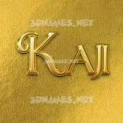 kaji in All Gold style - 3D name wallpaper