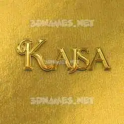 kajsa in All Gold style - 3D name wallpaper