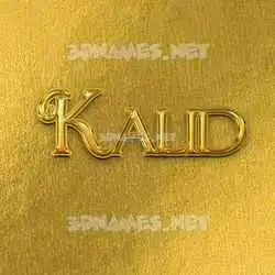 kalid in All Gold style - 3D name wallpaper
