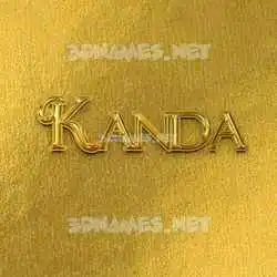 kanda in All Gold style - 3D name wallpaper
