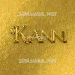 kanni in All Gold style - 3D name wallpaper