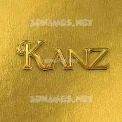 kanz in All Gold style - 3D name wallpaper