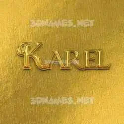 karel in All Gold style - 3D name wallpaper