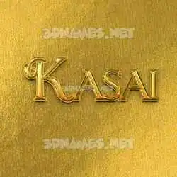 kasai in All Gold style - 3D name wallpaper
