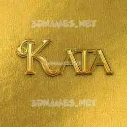 kata in All Gold style - 3D name wallpaper
