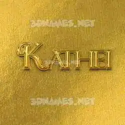 kathei in All Gold style - 3D name wallpaper