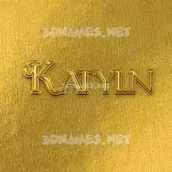 katyln in All Gold style - 3D name wallpaper