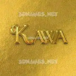 kawa in All Gold style - 3D name wallpaper