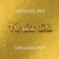 kaziadil in All Gold style - 3D name wallpaper