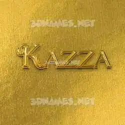 kazza in All Gold style - 3D name wallpaper