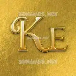 ke in All Gold style - 3D name wallpaper