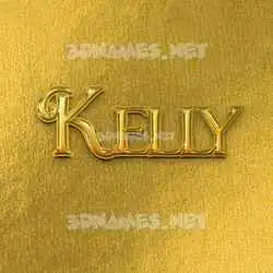 kelly in All Gold style - 3D name wallpaper