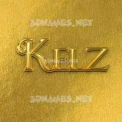 kelz in All Gold style - 3D name wallpaper