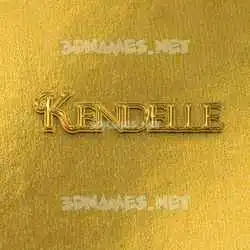 kendelle in All Gold style - 3D name wallpaper