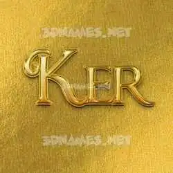 ker in All Gold style - 3D name wallpaper