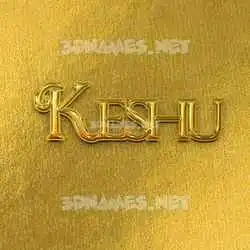 keshu in All Gold style - 3D name wallpaper